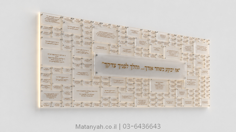 שלט תורמים והנצחה רנדומאלי מואר