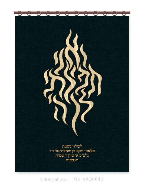 פרוכת להבה ואני תפילתי כחול - מתניה - בונים בית לקהילה שלכם