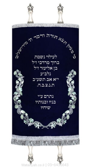 מעיל לספר תורה אביב כסף