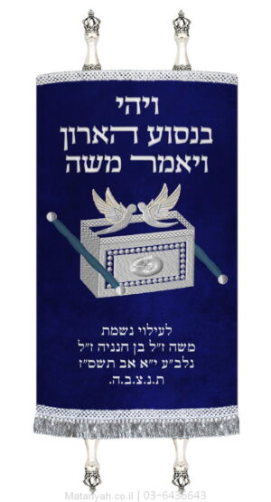 מעיל לספר תורה ארון הברית כסף
