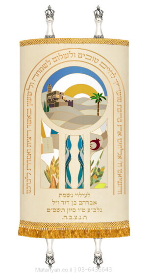מעיל לספר תורה חגים מודרני ויטראז זהב