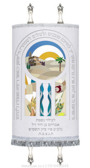 מעיל לספר תורה חגים מודרני ויטראז כסף