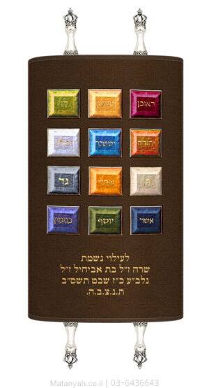 מעיל לספר תורה חושן תלת מימד נקי חום