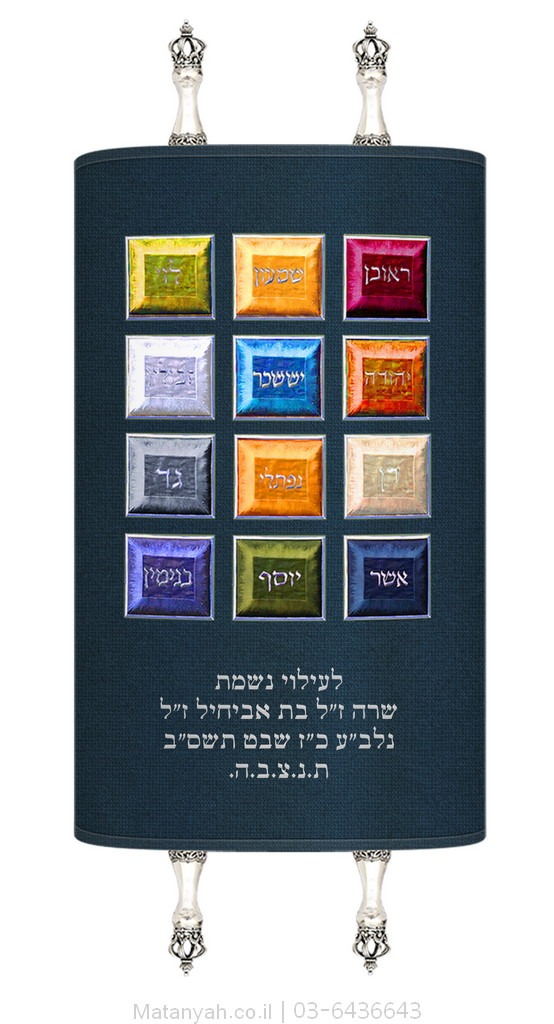 מעיל לספר תורה חושן תלת מימד נקי כסף מעיל לספר תורה חושן תלת מימד נקי כסף