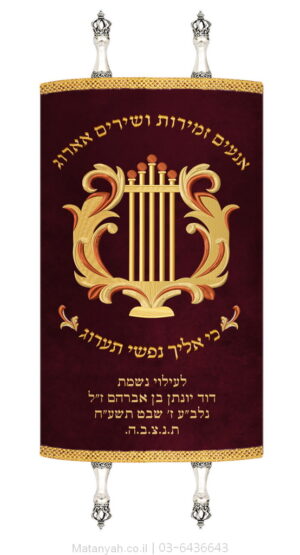 מעיל לספר תורה כינור דוד זהב