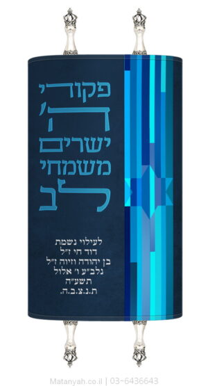 מעיל לספר תורה מגן דוד מודרני פסים