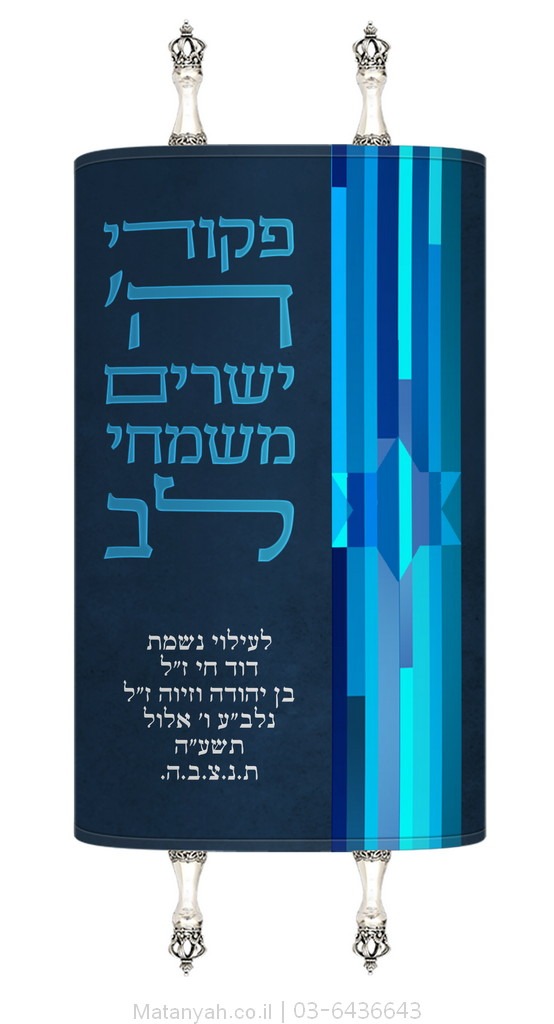 מעיל לספר תורה מגן דוד מודרני פסים