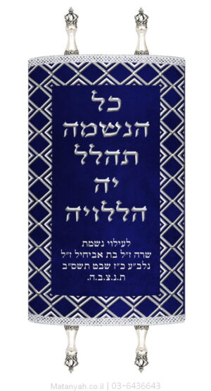 מעיל לספר תורה מסגרת מעוינים כסף
