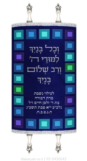 מעיל לספר תורה משבצות כסף