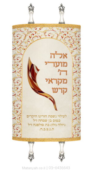 Torah Cover with Iturim and Shofar