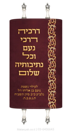 מעיל לספר תורה פס מעוטר זהב