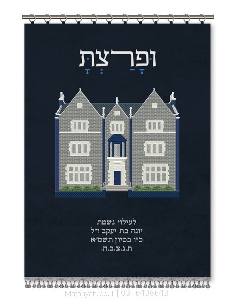 פרוכת 770 ופרצת כסף פרוכת ארון קודש מבית מתניה עם רקמה איכותית ואומנותית תלת‑ממדית