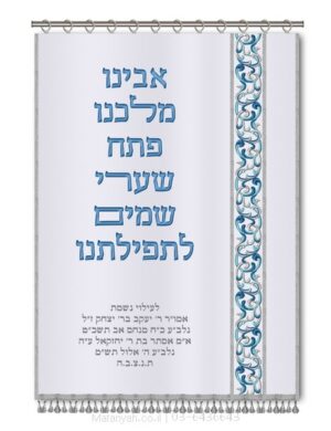 פרוכת ארון קודש מבית מתניה עם רקמה איכותית ואומנותית תלת‑ממדית