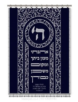 פרוכת ארון קודש מבית מתניה עם רקמה איכותית ואומנותית תלת‑ממדית