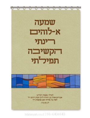 פרוכת ארון קודש מבית מתניה עם רקמה איכותית ואומנותית תלת‑ממדית