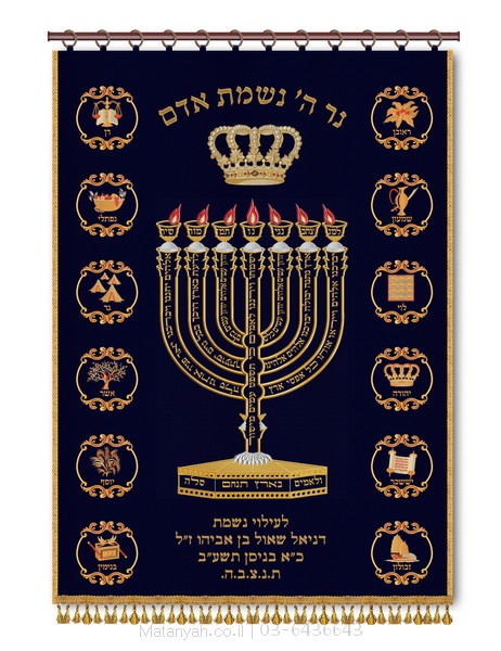 פרוכת ארון קודש מבית מתניה עם רקמה איכותית ואומנותית תלת‑ממדית