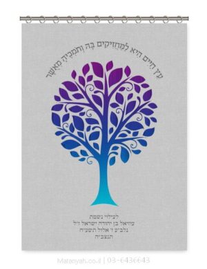 פרוכת ארון קודש מבית מתניה עם רקמה איכותית ואומנותית תלת‑ממדית