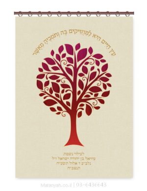 פרוכת ארון קודש מבית מתניה עם רקמה איכותית ואומנותית תלת‑ממדית