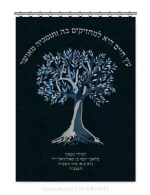 פרוכת ארון קודש מבית מתניה עם רקמה איכותית ואומנותית תלת‑ממדית