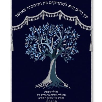 Aron Kodesh Parochial Shroud from Matanya with high-quality, artistic 3D embroidery