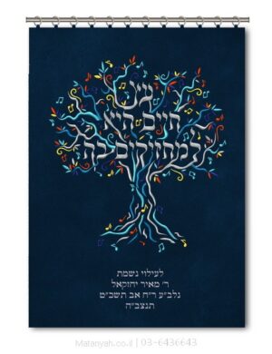 פרוכת ארון קודש מבית מתניה עם רקמה איכותית ואומנותית תלת‑ממדית