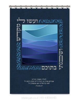 פרוכת ארון קודש מבית מתניה עם רקמה איכותית ואומנותית תלת‑ממדית