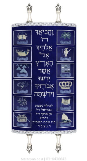 מעיל לספר תורה שבטים טורים כסף