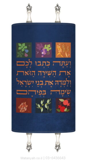 מעיל לספר תורה שבעת המינים מודרני