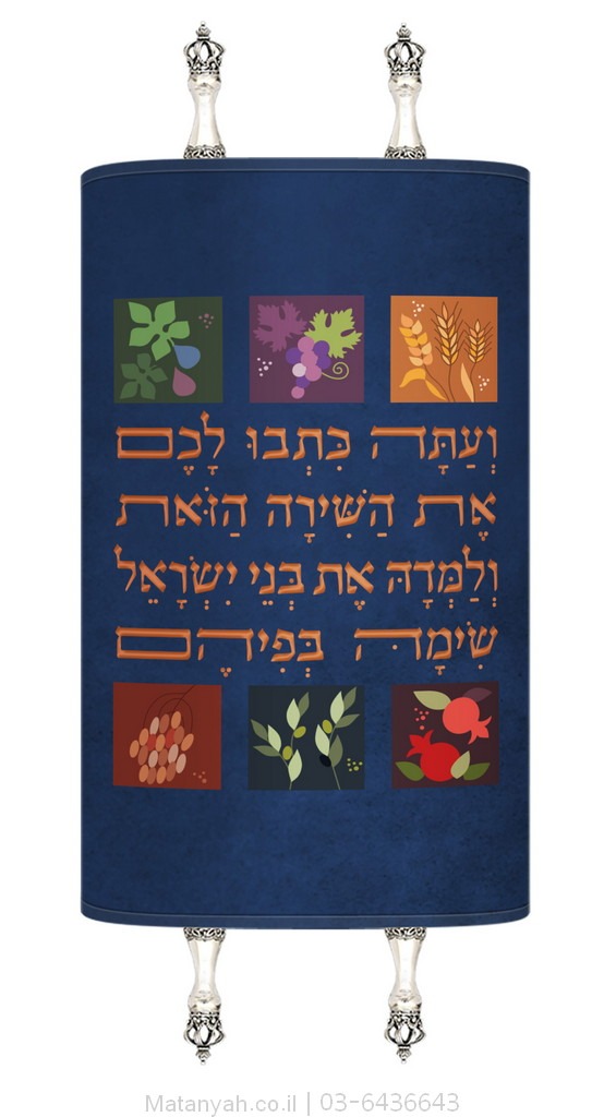 מעיל לספר תורה שבעת המינים מודרני