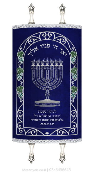 מעיל לספר תורה שער גפנים כסף