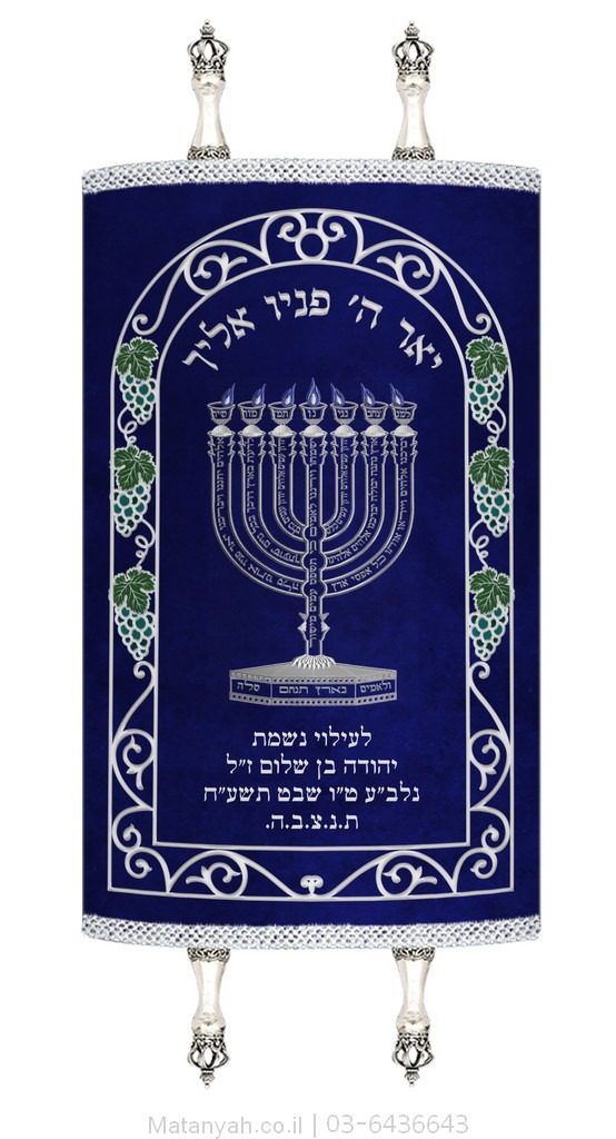 מעיל לספר תורה שער גפנים כסף