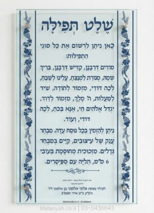 זכוכית מודפסת אומנותית עם איור שבעת המינים, שילוט זכוכית לבתי כנסת