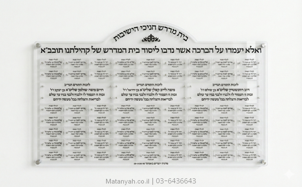 לוח תורמים והנצחה רחובות