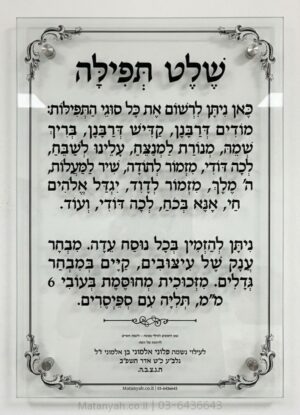 שלט זכוכית יוקרתי להנצחה דגם קו משה, אומנות בזכוכית מודפסת