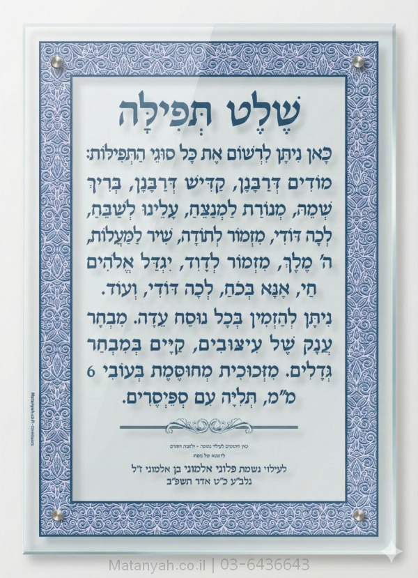 שלט זכוכית בורדר צד מרובע