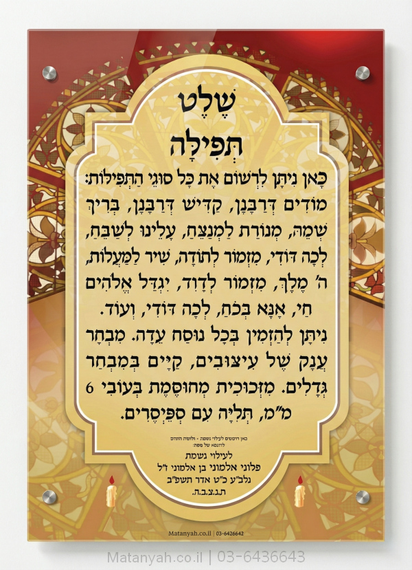 שלט זכוכית רחלי