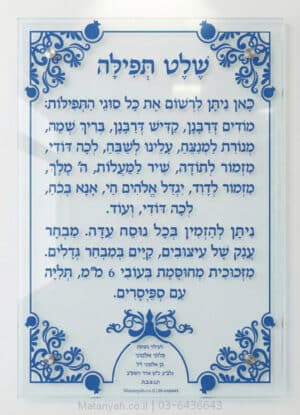 שלט זכוכית עיטורים ורימונים