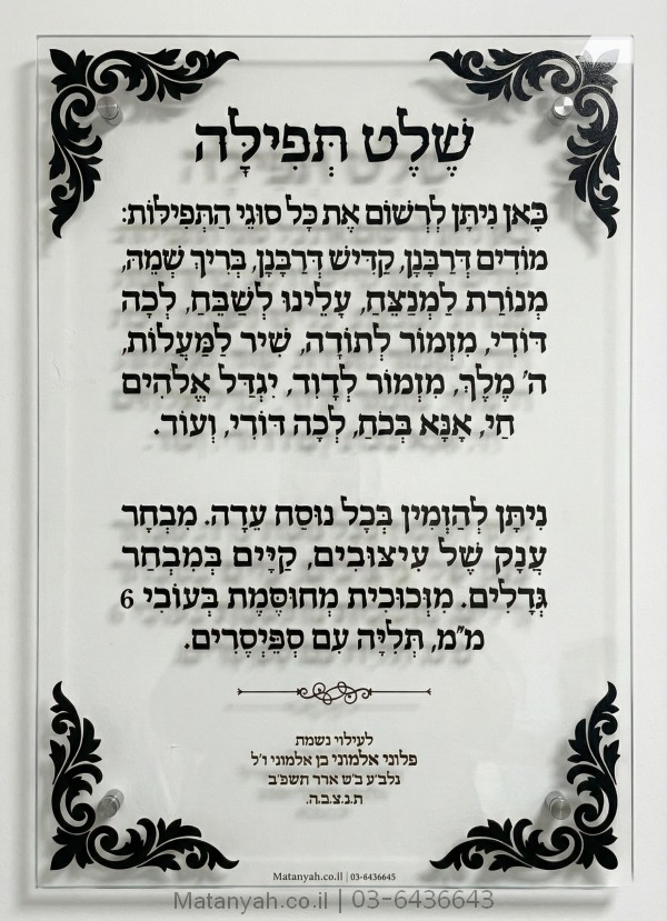 שלט זכוכית דגם תבור