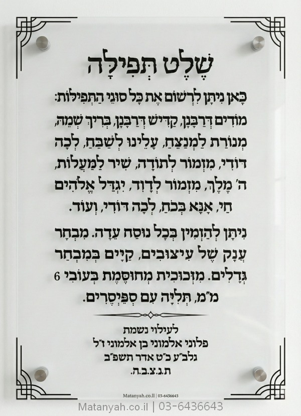 שלט זכוכית דגם אודם