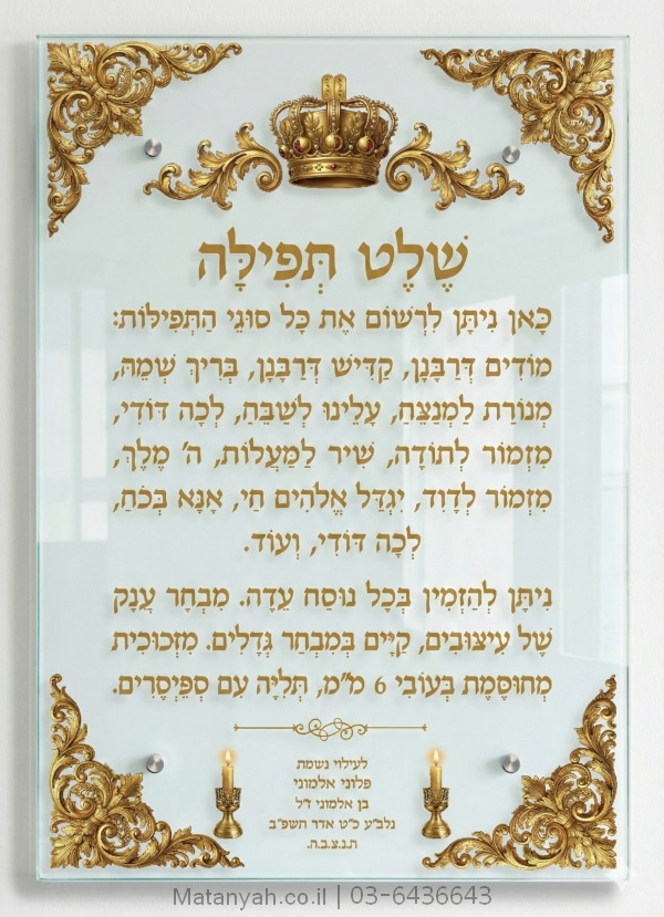 שלט זכוכית כתר מלכות