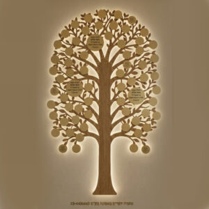 עץ זיכרון פירותיך עם לוחיות משולבות