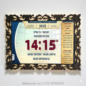 מסגרת מגולפת למסך דיגיטלי