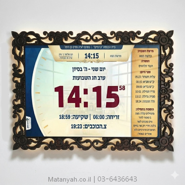 מסגרת מגולפת למסך דיגיטלי