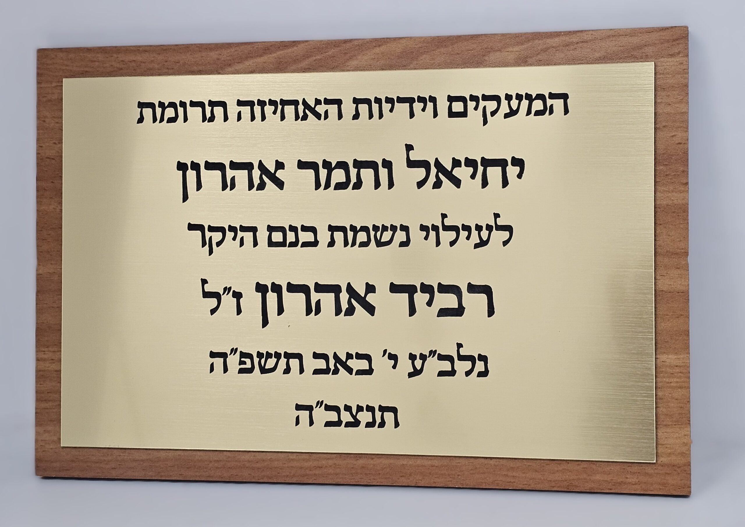 שלט הנצחה ותרומת יחיד