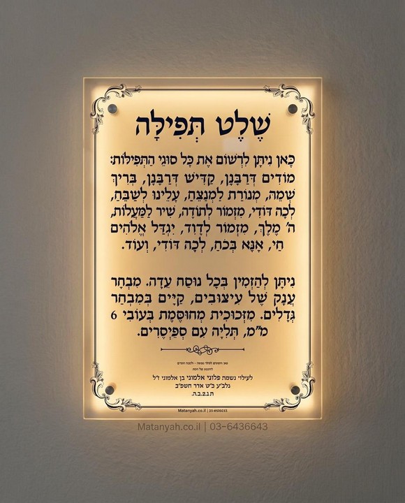 שלט זכוכית מסגרת קו נקי מואר