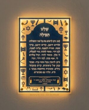 שלט זכוכית סמלים יהודיים מואר