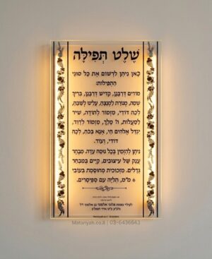 שלט זכוכית בורדר שבעת המינים מואר