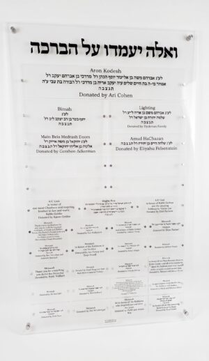 לוח הנצחה ואלה יעמדו על הברכה פרספקס
