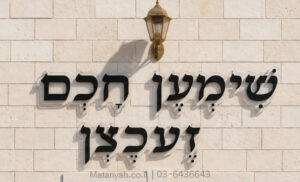 שלט אותיות בולטות למוסדות תורניים