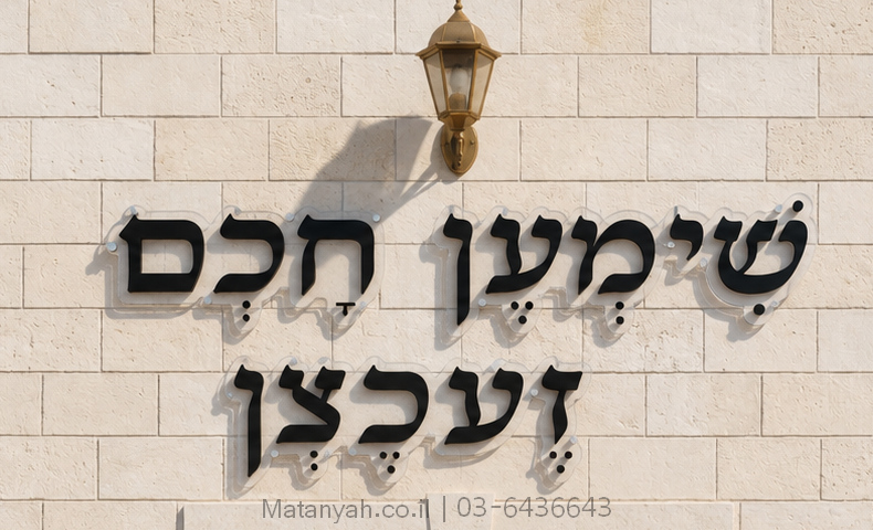 שלט אותיות בולטות למוסדות תורניים